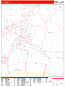Fall River Digital Map Red Line Style